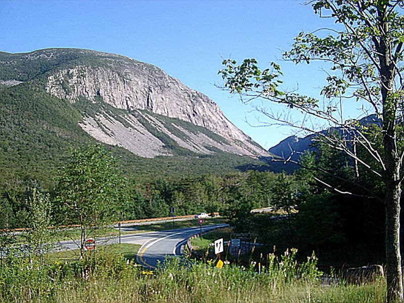 Cannon Mountain above the road at Franconia Notch, New Hampshire