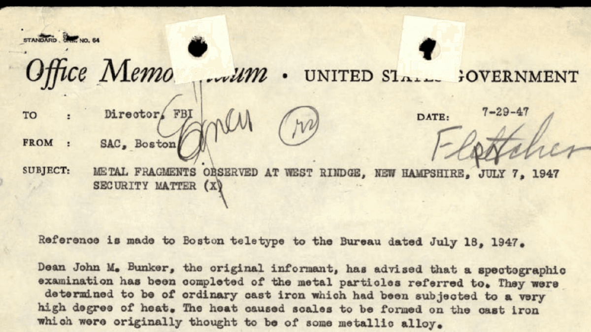 Archivos de restos de ovnis de West Rindge de 1947