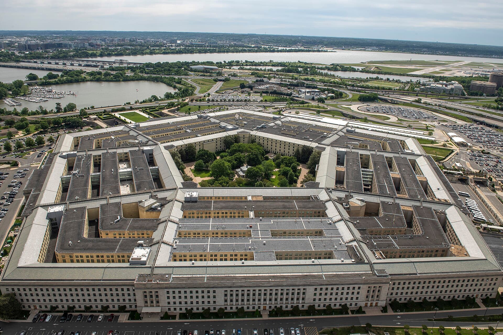 Vista aérea del Pentágono, sede del Departamento de Defensa de los Estados Unidos
